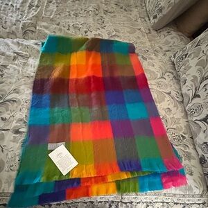Rainbow fleece throw. NWT
